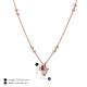 4 - Sariya Fine Unseen 0.50 ctw Pear Shape Rhodolite Garnet accented Round & Baguette Natural Diamond Floral Necklace 