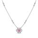 1 - Elira Fine Unseen 0.55 ctw Oval Shape Pink Sapphire accented Baguette & Round Natural Diamond Floral Necklace 