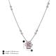 4 - Elira Fine Unseen 0.55 ctw Oval Shape Pink Sapphire accented Baguette & Round Natural Diamond Floral Necklace 