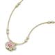 3 - Elira Fine Unseen 0.55 ctw Oval Shape Pink Sapphire accented Baguette & Round Natural Diamond Floral Necklace 