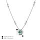 4 - Elira Fine Unseen 0.50 ctw Oval Shape Emerald accented Baguette & Round Natural Diamond Floral Necklace 