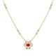 1 - Elira Fine Unseen 0.55 ctw Oval Shape Ruby accented Baguette & Round Natural Diamond Floral Necklace 