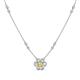 1 - Elira Fine Unseen 0.60 ctw Oval Shape Yellow Sapphire accented Baguette & Round Natural Diamond Floral Necklace 