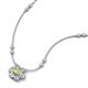 3 - Elira Fine Unseen 0.60 ctw Oval Shape Yellow Sapphire accented Baguette & Round Natural Diamond Floral Necklace 