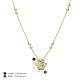 4 - Elira Fine Unseen 0.60 ctw Oval Shape Yellow Sapphire accented Baguette & Round Natural Diamond Floral Necklace 