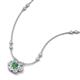 3 - Elira Fine Unseen 0.50 ctw Oval Shape Green Garnet accented Baguette & Round Natural Diamond Floral Necklace 