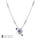 4 - Elira Fine Unseen 0.50 ctw Oval Shape Amethyst accented Baguette & Round Natural Diamond Floral Necklace 