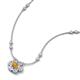 3 - Elira Fine Unseen 0.50 ctw Oval Shape Citrine accented Baguette & Round Natural Diamond Floral Necklace 