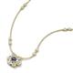 3 - Elira Fine Unseen 0.50 ctw Oval Shape Iolite accented Baguette & Round Natural Diamond Floral Necklace 