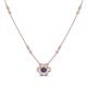 1 - Elira Fine Unseen 0.50 ctw Oval Shape Iolite accented Baguette & Round Natural Diamond Floral Necklace 