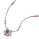 3 - Elira Fine Unseen 0.50 ctw Oval Shape Iolite accented Baguette & Round Natural Diamond Floral Necklace 