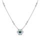 1 - Elira Fine Unseen 0.50 ctw Oval Shape London Blue Topaz accented Baguette & Round Natural Diamond Floral Necklace 