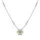 1 - Elira Fine Unseen 0.50 ctw Oval Shape Peridot accented Baguette & Round Natural Diamond Floral Necklace 