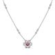 1 - Elira Fine Unseen 0.50 ctw Oval Shape Pink Tourmaline accented Baguette & Round Natural Diamond Floral Necklace 