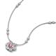 3 - Elira Fine Unseen 0.50 ctw Oval Shape Pink Tourmaline accented Baguette & Round Natural Diamond Floral Necklace 