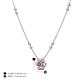 4 - Elira Fine Unseen 0.50 ctw Oval Shape Pink Tourmaline accented Baguette & Round Natural Diamond Floral Necklace 