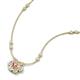 3 - Elira Fine Unseen 0.50 ctw Oval Shape Pink Tourmaline accented Baguette & Round Natural Diamond Floral Necklace 