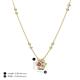 4 - Elira Fine Unseen 0.50 ctw Oval Shape Pink Tourmaline accented Baguette & Round Natural Diamond Floral Necklace 
