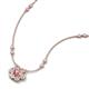 3 - Elira Fine Unseen 0.50 ctw Oval Shape Pink Tourmaline accented Baguette & Round Natural Diamond Floral Necklace 