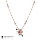 4 - Elira Fine Unseen 0.50 ctw Oval Shape Pink Tourmaline accented Baguette & Round Natural Diamond Floral Necklace 