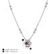 4 - Elira Fine Unseen 0.50 ctw Oval Shape Rhodolite Garnet accented Baguette & Round Natural Diamond Floral Necklace 
