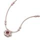 3 - Elira Fine Unseen 0.50 ctw Oval Shape Rhodolite Garnet accented Baguette & Round Natural Diamond Floral Necklace 