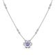 1 - Elira Fine Unseen 0.50 ctw Oval Shape Tanzanite accented Baguette & Round Natural Diamond Floral Necklace 