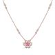 1 - Elira Fine Unseen 0.55 ctw Oval Shape Pink Sapphire accented Baguette & Round Natural Diamond Floral Necklace 
