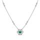 1 - Elira Fine Unseen 0.50 ctw Oval Shape Emerald accented Baguette & Round Natural Diamond Floral Necklace 