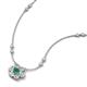 3 - Elira Fine Unseen 0.50 ctw Oval Shape Emerald accented Baguette & Round Natural Diamond Floral Necklace 