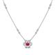 1 - Elira Fine Unseen 0.55 ctw Oval Shape Ruby accented Baguette & Round Natural Diamond Floral Necklace 