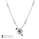 4 - Elira Fine Unseen 0.55 ctw Oval Shape Ruby accented Baguette & Round Natural Diamond Floral Necklace 