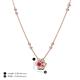 4 - Elira Fine Unseen 0.55 ctw Oval Shape Ruby accented Baguette & Round Natural Diamond Floral Necklace 