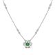 1 - Elira Fine Unseen 0.50 ctw Oval Shape Green Garnet accented Baguette & Round Natural Diamond Floral Necklace 