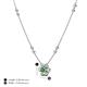 4 - Elira Fine Unseen 0.50 ctw Oval Shape Green Garnet accented Baguette & Round Natural Diamond Floral Necklace 