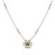 1 - Elira Fine Unseen 0.50 ctw Oval Shape Green Garnet accented Baguette & Round Natural Diamond Floral Necklace 