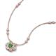 3 - Elira Fine Unseen 0.50 ctw Oval Shape Green Garnet accented Baguette & Round Natural Diamond Floral Necklace 