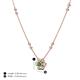 4 - Elira Fine Unseen 0.50 ctw Oval Shape Green Garnet accented Baguette & Round Natural Diamond Floral Necklace 