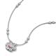 3 - Elira Fine Unseen 0.50 ctw Oval Shape Morganite accented Baguette & Round Natural Diamond Floral Necklace 