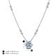 4 - Elira Fine Unseen 0.50 ctw Oval Shape Blue Topaz accented Baguette & Round Natural Diamond Floral Necklace 