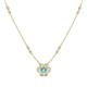 1 - Elira Fine Unseen 0.50 ctw Oval Shape Blue Topaz accented Baguette & Round Natural Diamond Floral Necklace 