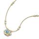 3 - Elira Fine Unseen 0.50 ctw Oval Shape Blue Topaz accented Baguette & Round Natural Diamond Floral Necklace 