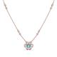 1 - Elira Fine Unseen 0.50 ctw Oval Shape Blue Topaz accented Baguette & Round Natural Diamond Floral Necklace 