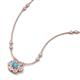3 - Elira Fine Unseen 0.50 ctw Oval Shape Blue Topaz accented Baguette & Round Natural Diamond Floral Necklace 
