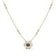1 - Elira Fine Unseen 0.50 ctw Oval Shape Iolite accented Baguette & Round Natural Diamond Floral Necklace 