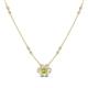 1 - Elira Fine Unseen 0.50 ctw Oval Shape Peridot accented Baguette & Round Natural Diamond Floral Necklace 