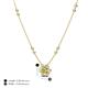 4 - Elira Fine Unseen 0.50 ctw Oval Shape Peridot accented Baguette & Round Natural Diamond Floral Necklace 