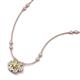 3 - Elira Fine Unseen 0.50 ctw Oval Shape Peridot accented Baguette & Round Natural Diamond Floral Necklace 