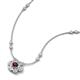 3 - Elira Fine Unseen 0.50 ctw Oval Shape Red Garnet accented Baguette & Round Natural Diamond Floral Necklace 