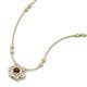 3 - Elira Fine Unseen 0.50 ctw Oval Shape Red Garnet accented Baguette & Round Natural Diamond Floral Necklace 